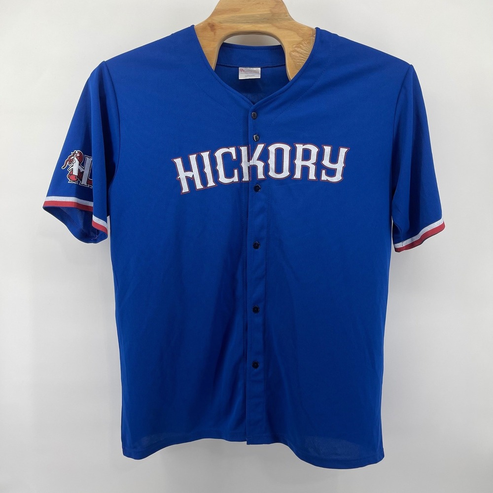 Hickory Crawdads SGA Baseball Jersey 2023 Promo Blue Texas Rangers Men's 2XL